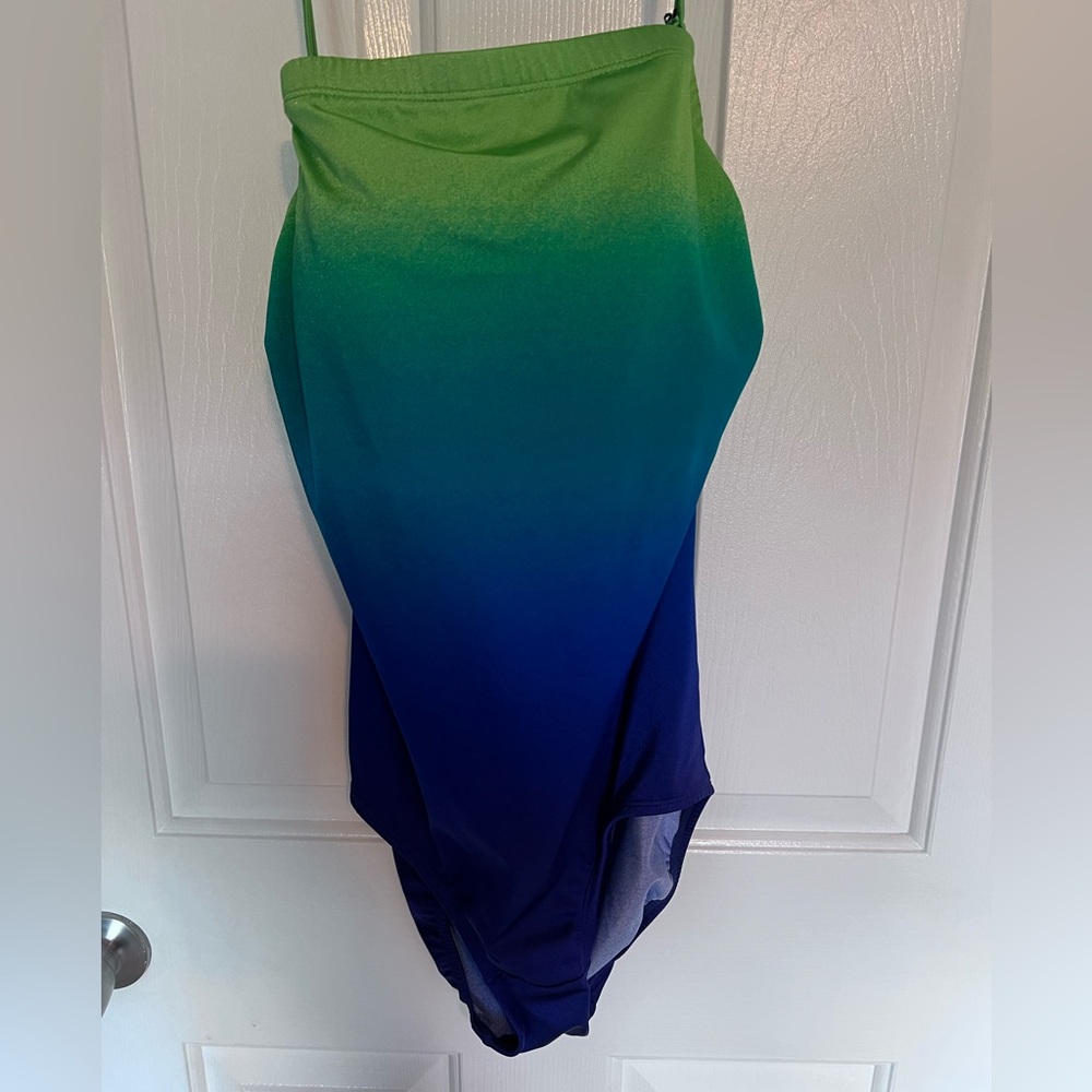 Longitude Green and Blue One Piece Swimsuit